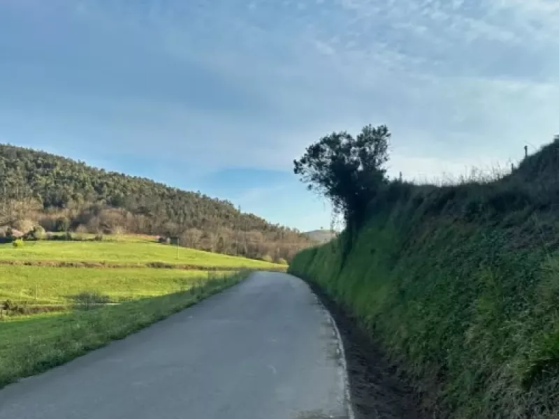 Limpieza de cunetas en la carretera local de Paredes